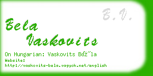 bela vaskovits business card